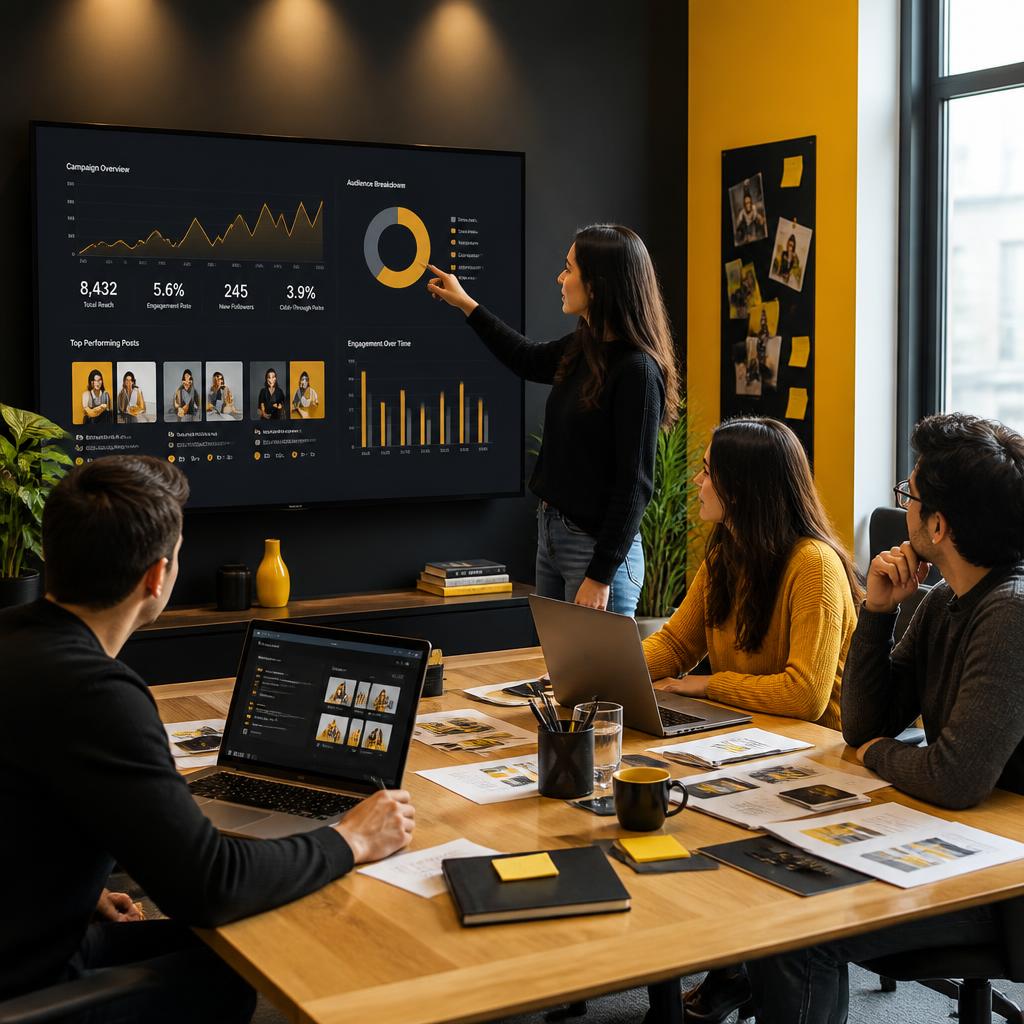 Equipo de marketing digital analizando campañas