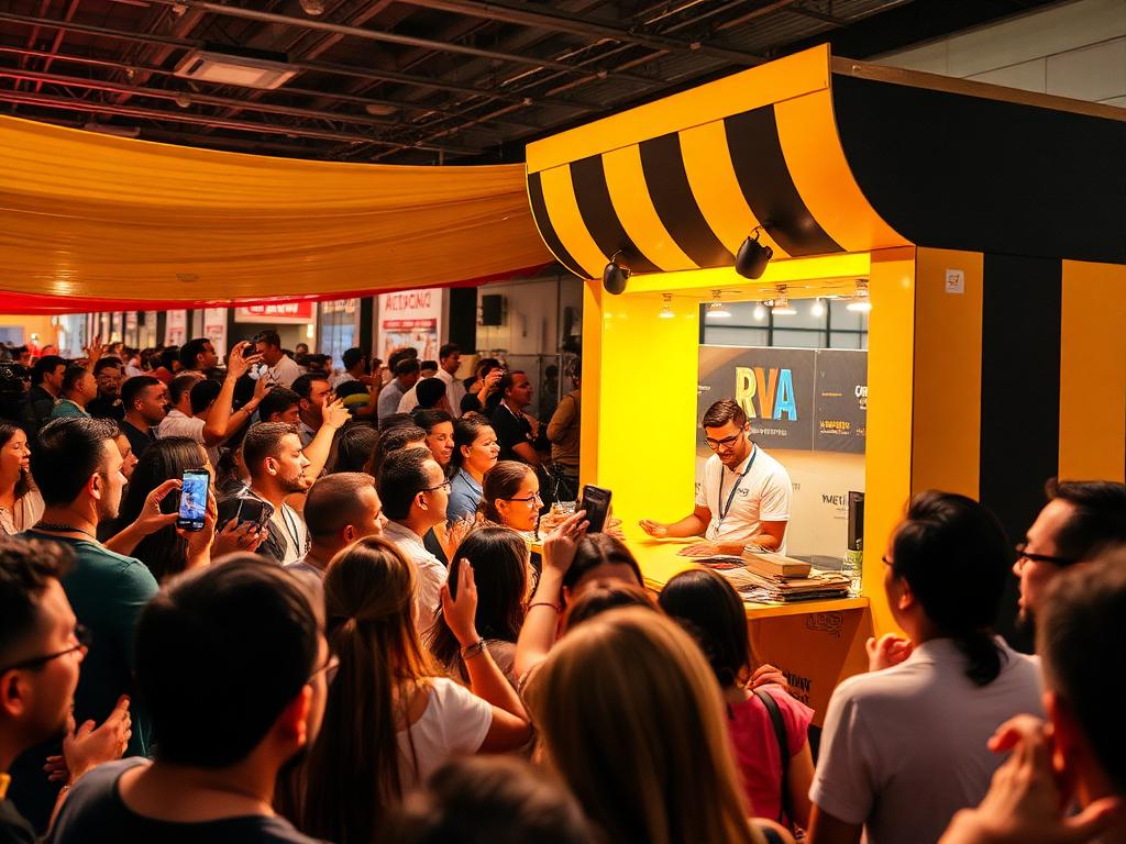 Activación de marca con público interactuando en un evento experiencial